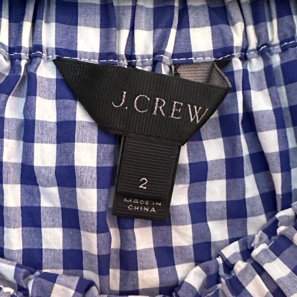 J. Crew Navy Gingham‎ Top